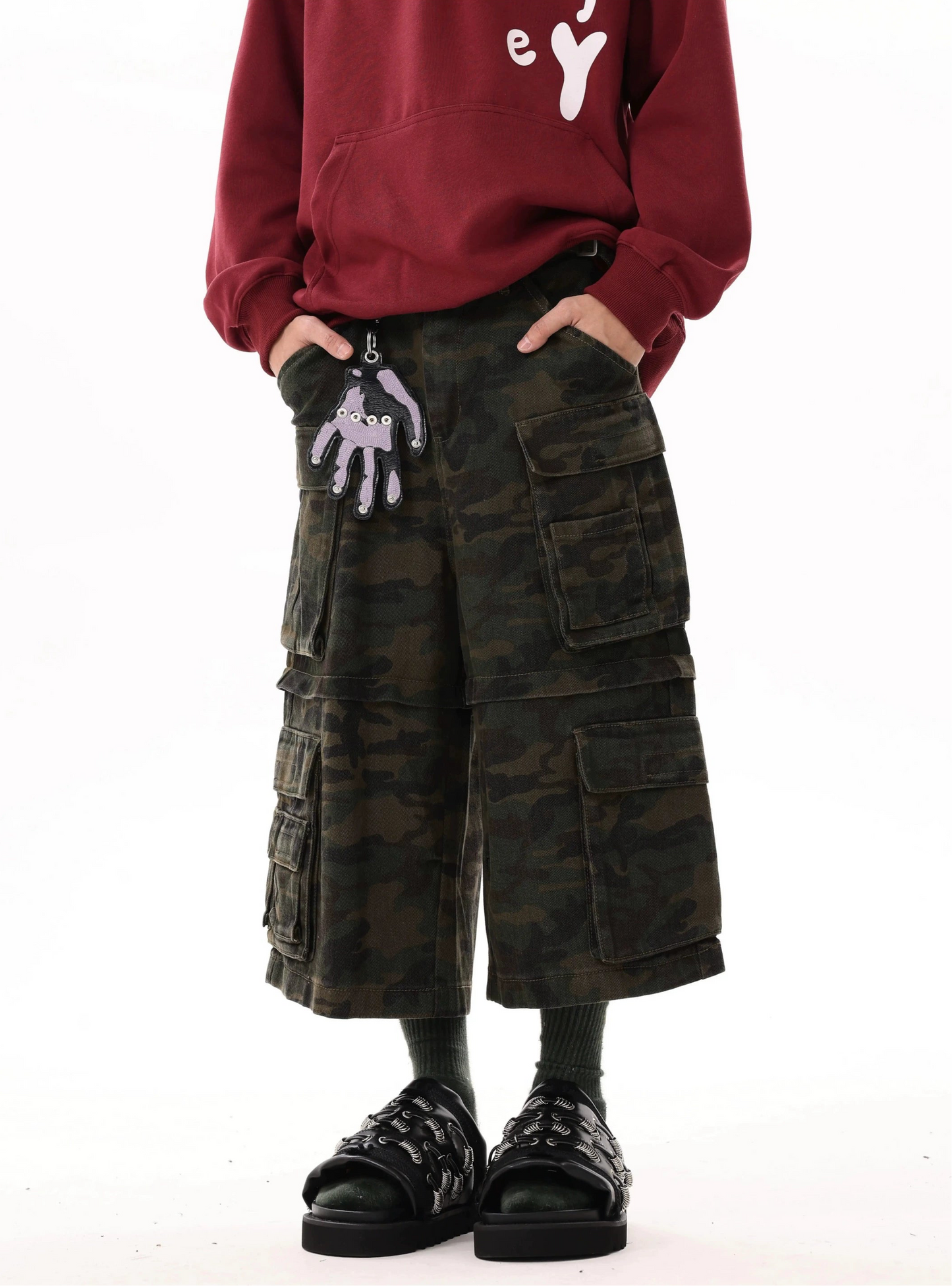 TJ10062 Baggy Cargo Jorts/ Nomad