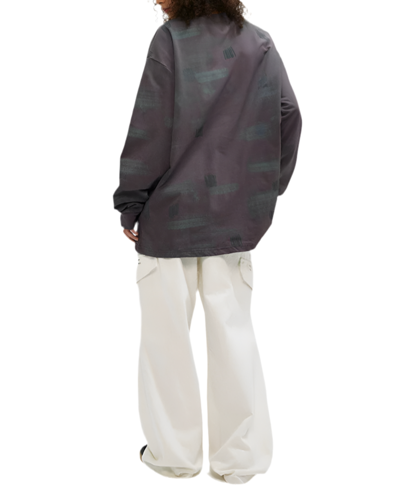 TLS111 Oversized long sleeve tee/ Brushstroke Fade