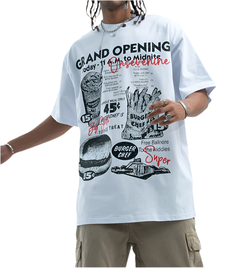 TLS130 Oversized tee/ Fast Food Menu