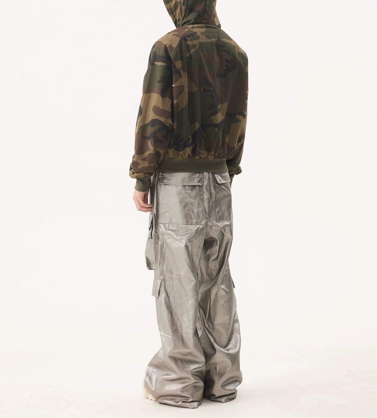 TJ10052 Baggy Cargo Trousers/ Silver Haze