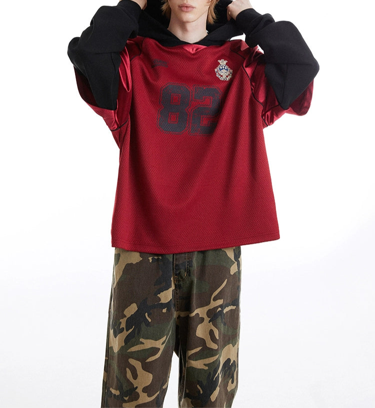 HS10031 Oversized hoodie/ Jersey Hybrid