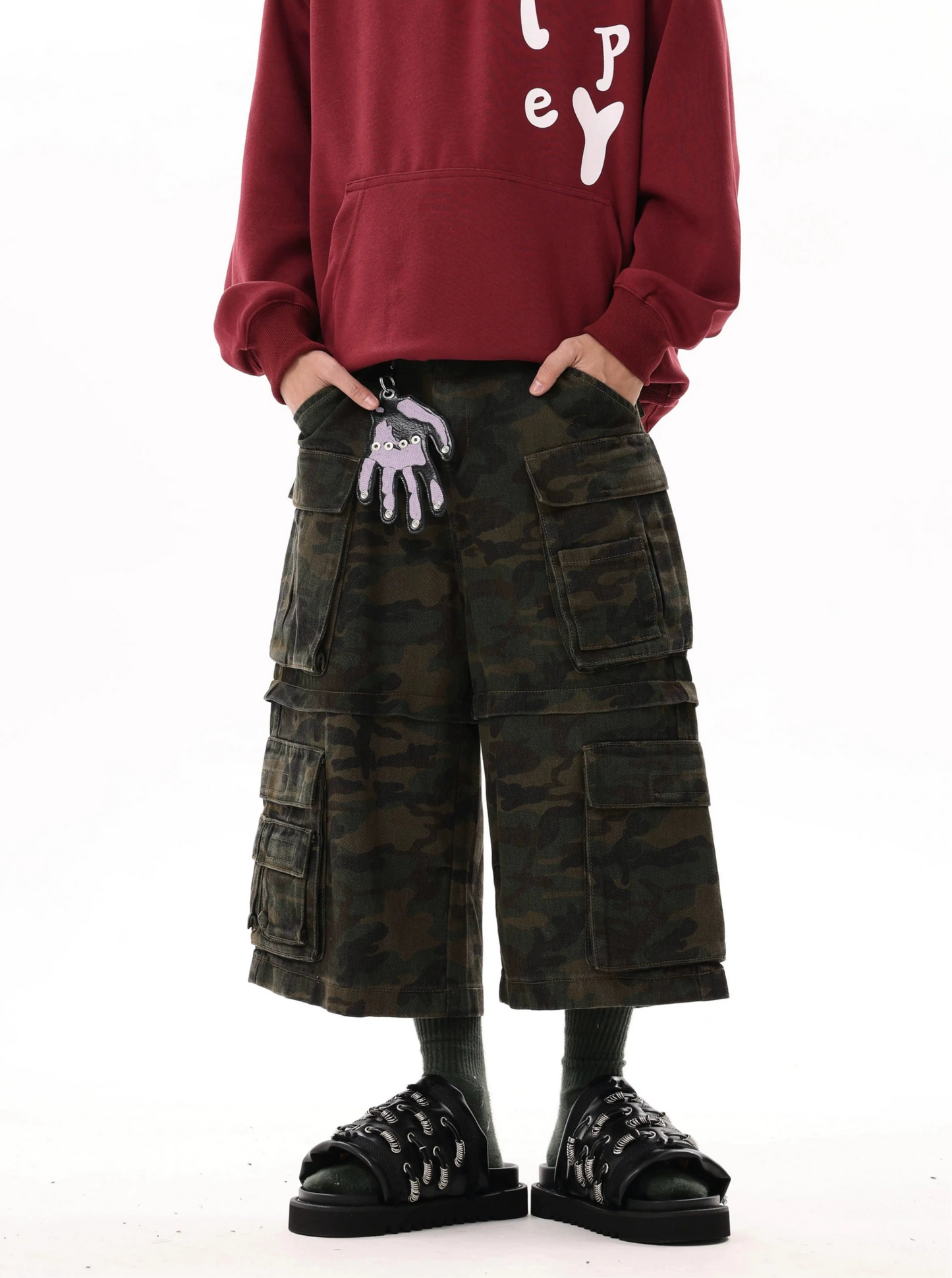 TJ10062 Baggy Cargo Jorts/ Nomad
