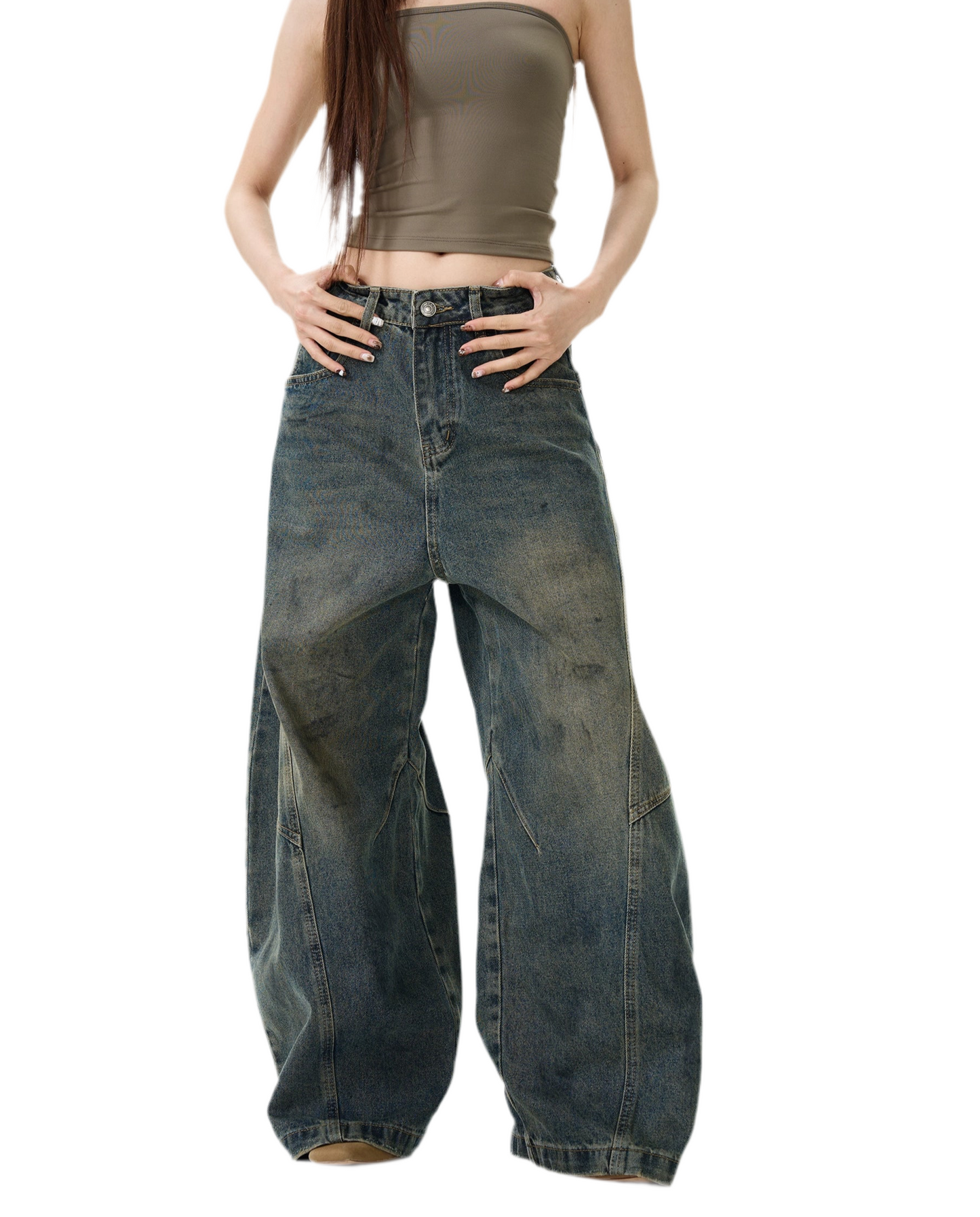 TJ10006 Wide-Leg Jeans/ Vintage Dust
