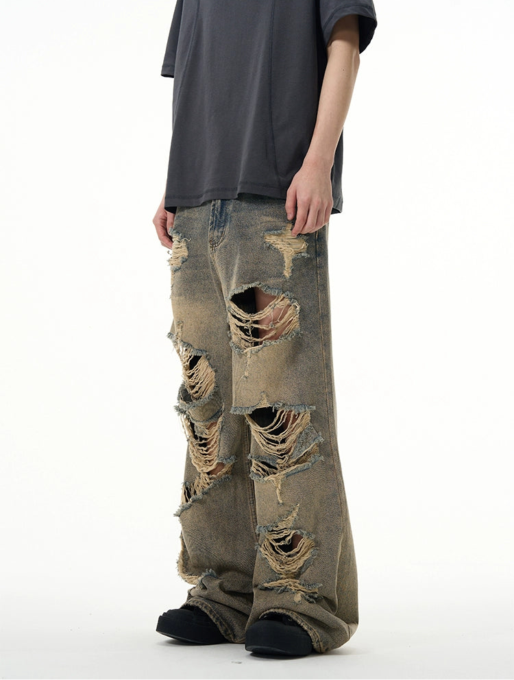 TJ10035 Baggy Jeans/ Retro Ripped Edge