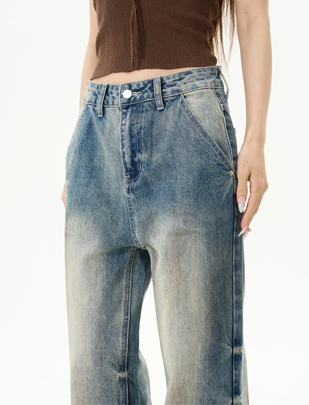 TJ10080 Flare Dirty Washed Bootcut Jeans