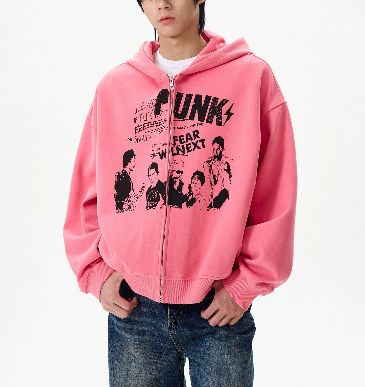 HS10052 Oversized Vintage Punk Hoodie