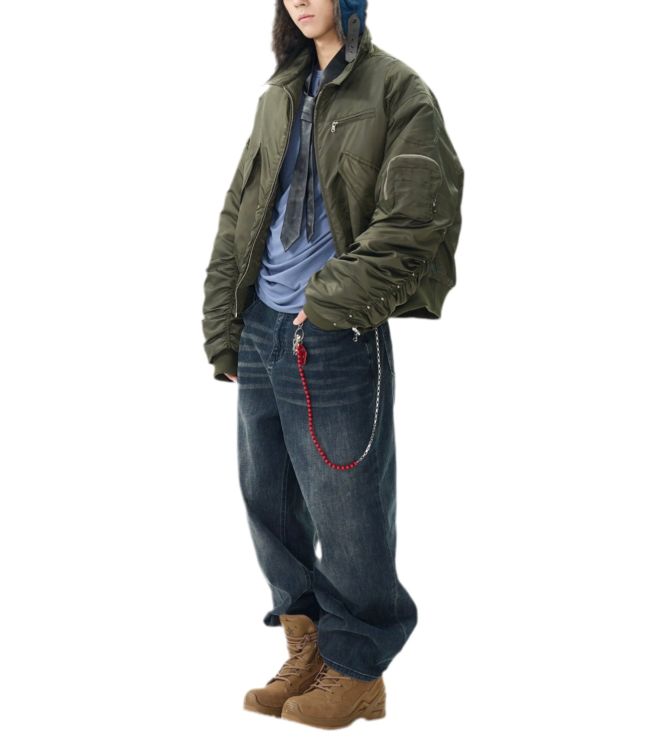 JS10005 Oversized Bomber Jacket/ Aviator Luxe