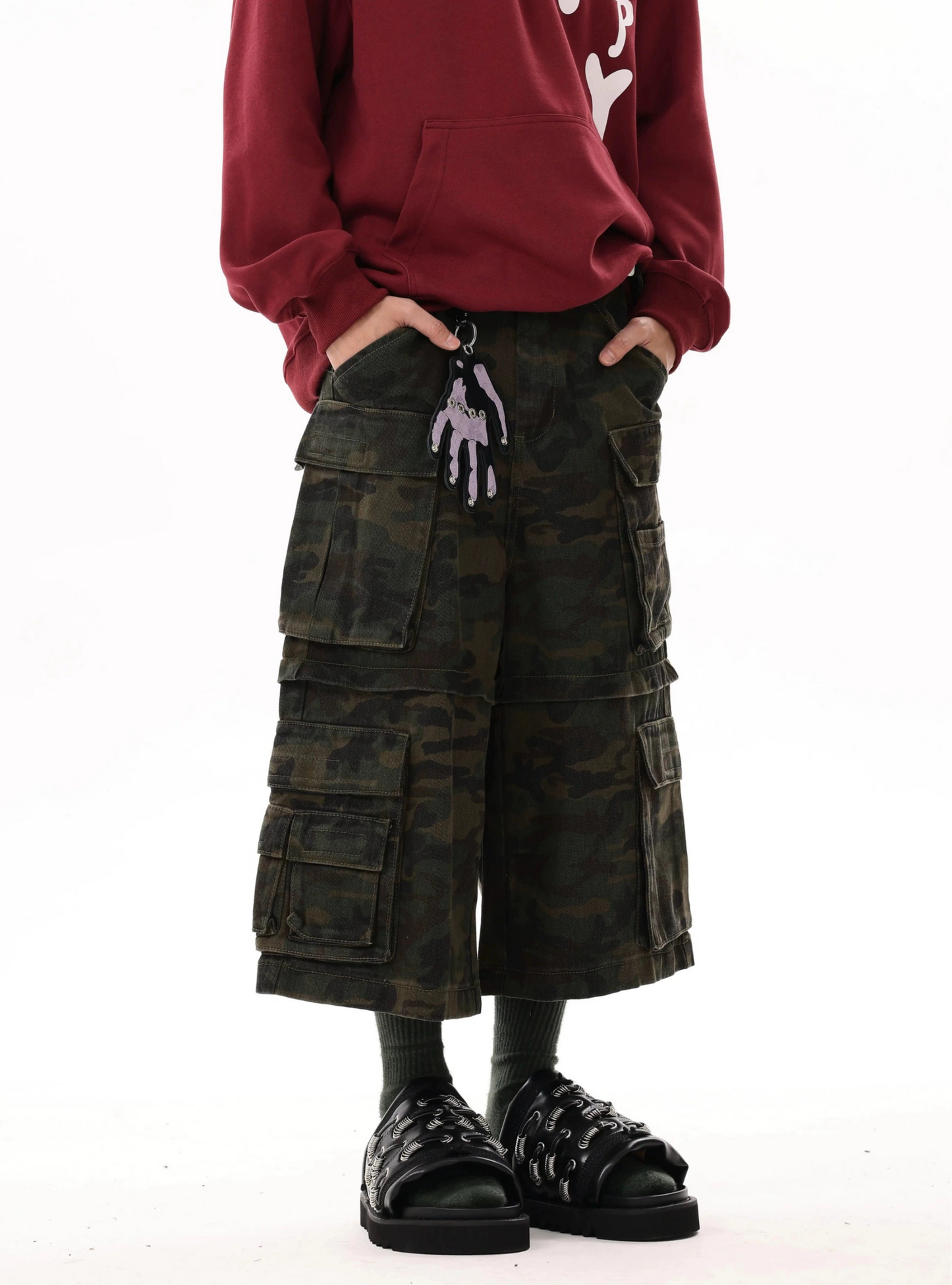 TJ10062 Baggy Cargo Jorts/ Nomad