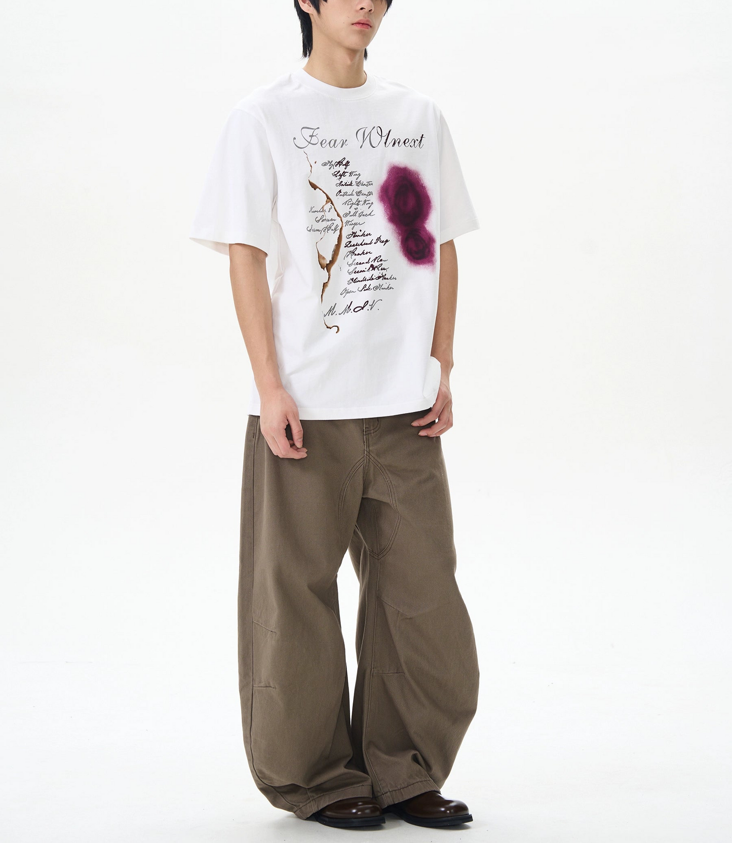 TJ10073 Baggy Coffee Brown Trousers