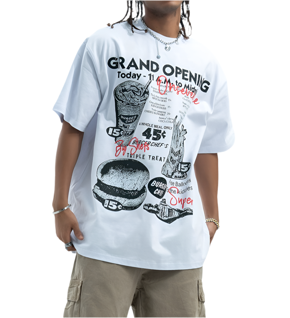 TLS130 Oversized tee/ Fast Food Menu