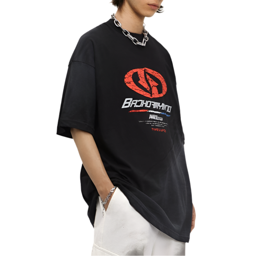 TLS116 Oversized tee/ Cracked Emblem