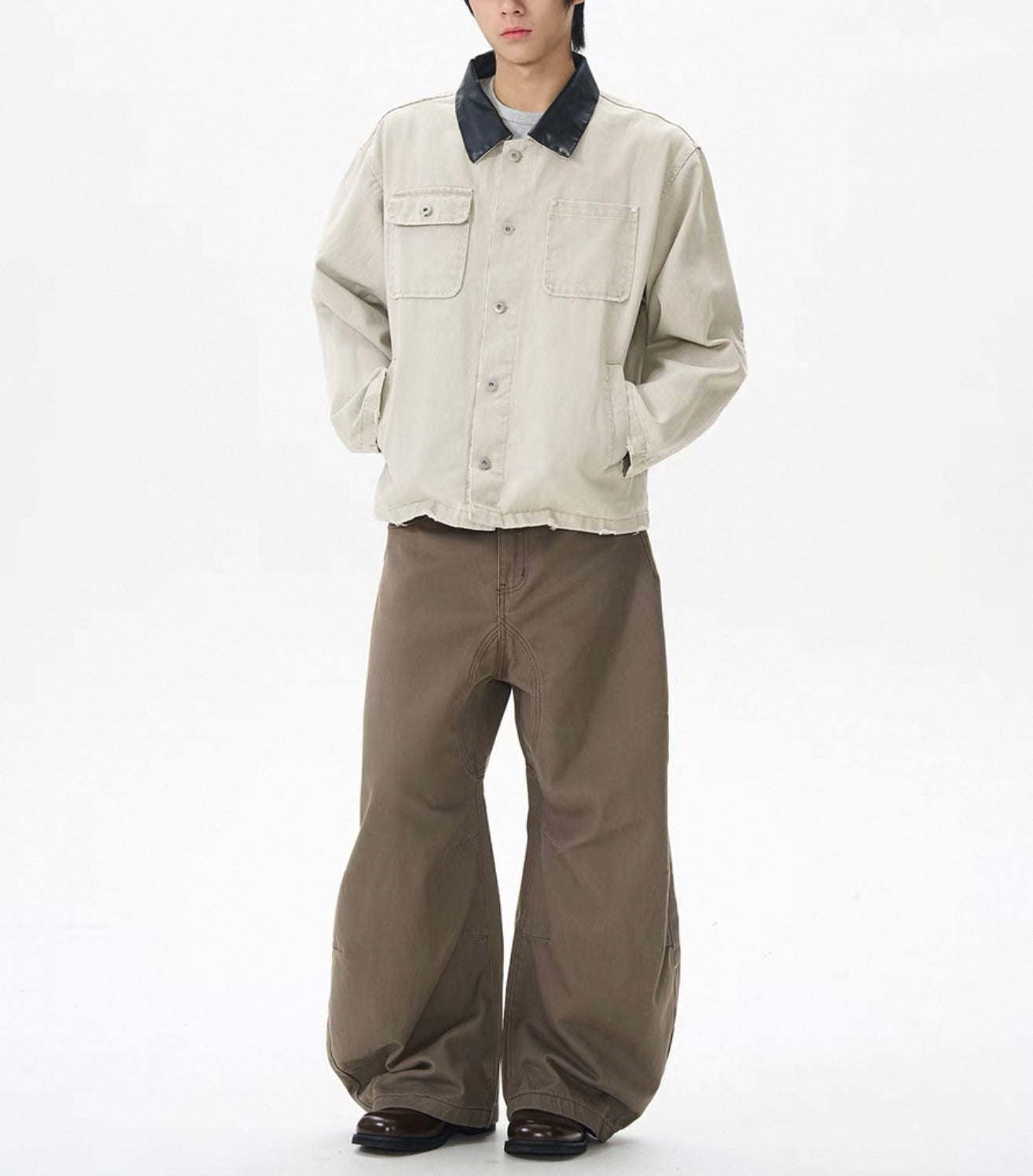 TJ10073 Baggy Coffee Brown Trousers