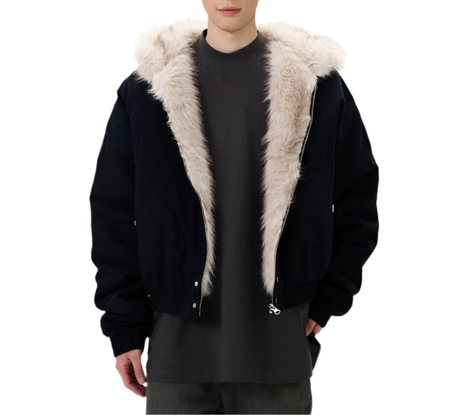 JS10023 Oversized Hooded Jacket/ Arctic Flux
