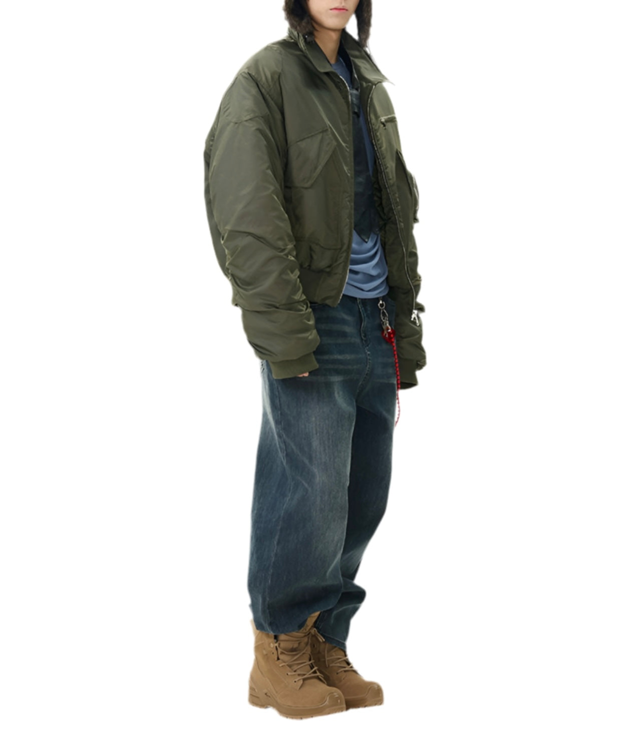 JS10005 Oversized Bomber Jacket/ Aviator Luxe