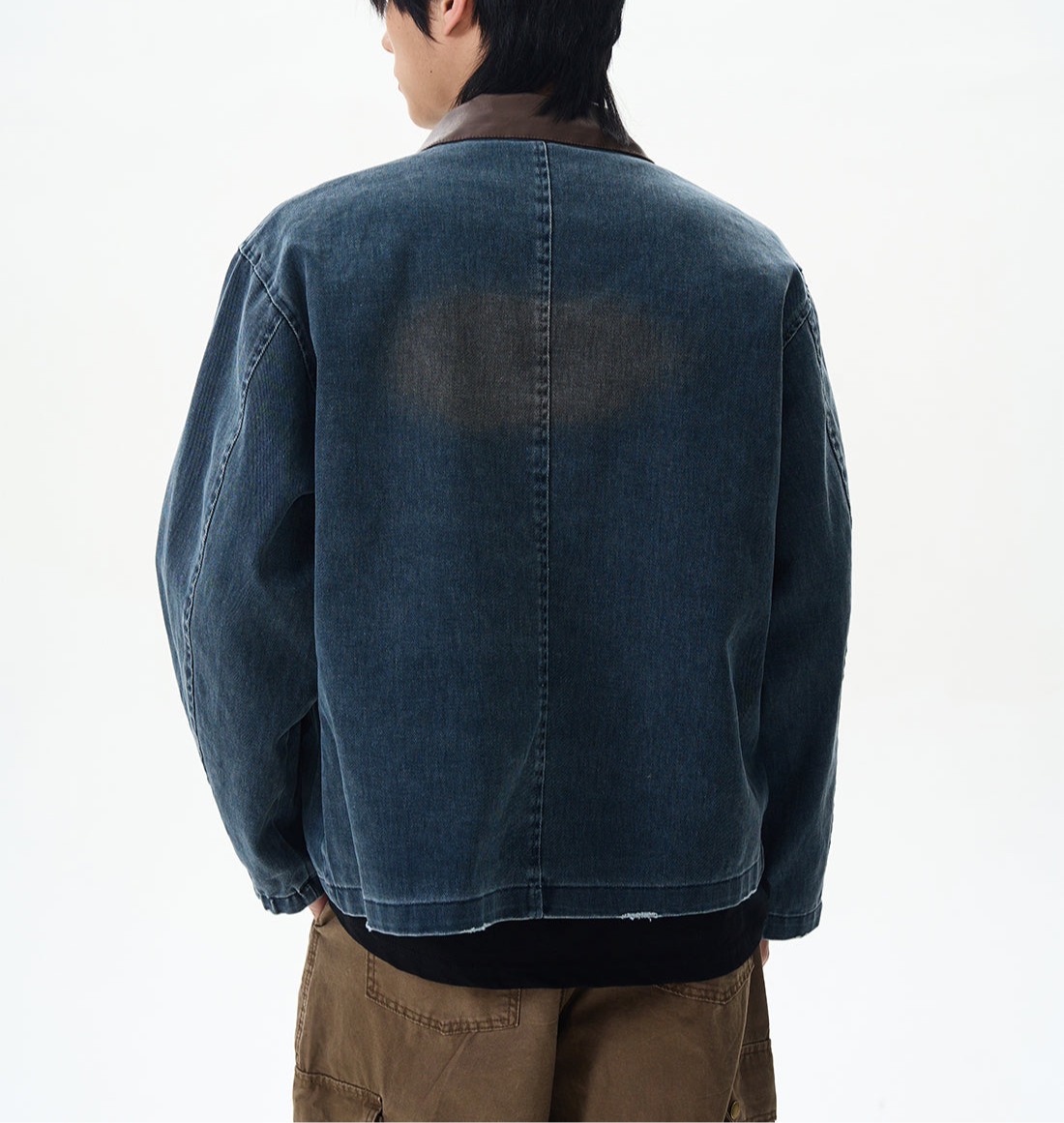 JS10076 Oversized Cropped Retro Denim Jacket