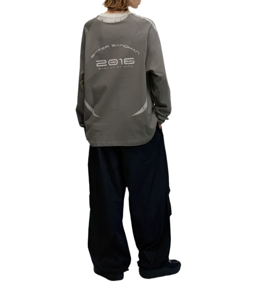 TLS107 Oversized long sleeve tee/ Velocity Grid