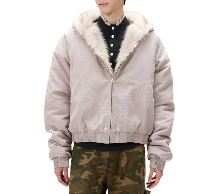 JS10023 Oversized Hooded Jacket/ Arctic Flux