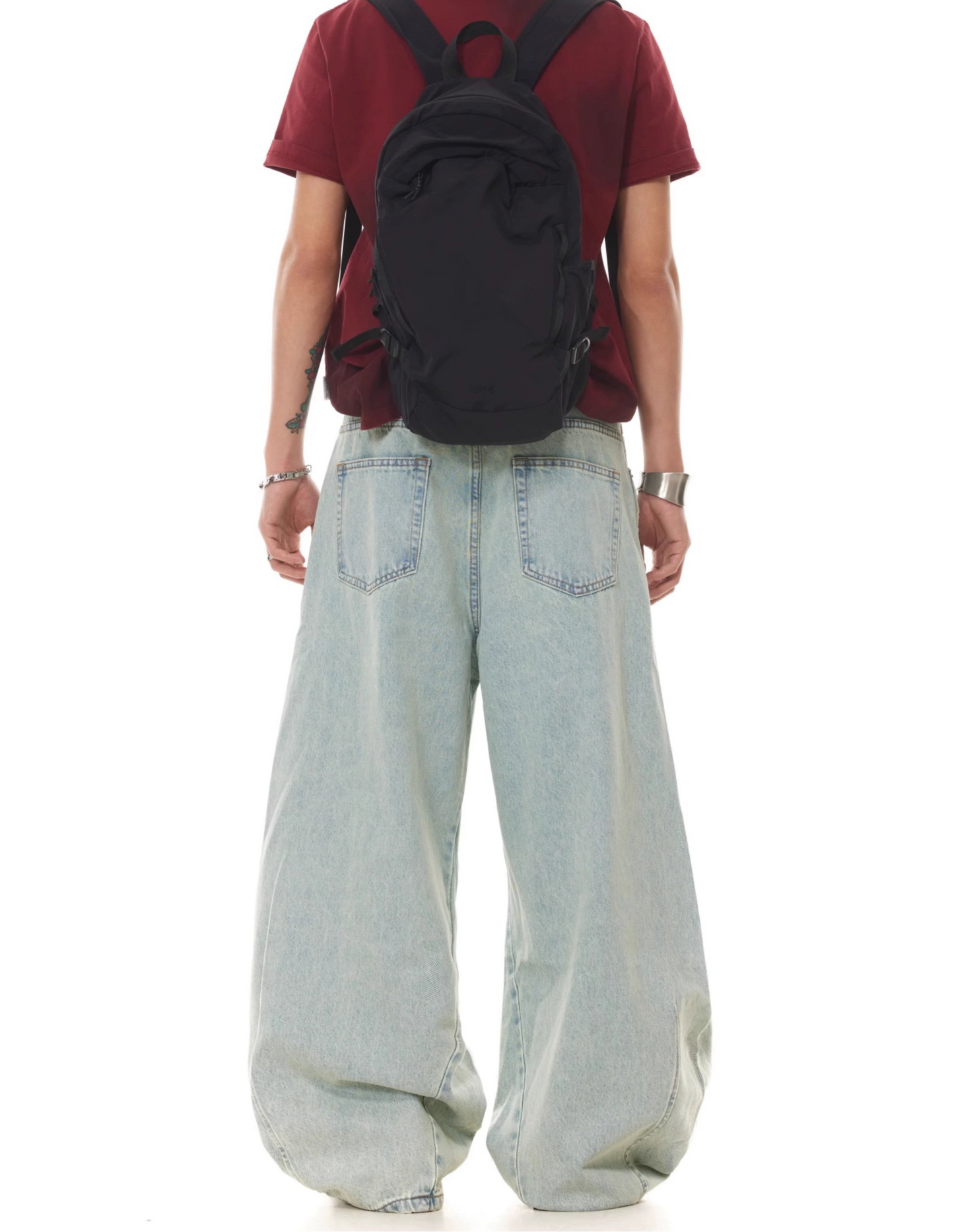 TJ10106 Baggy Icy Blue Washed Jeans