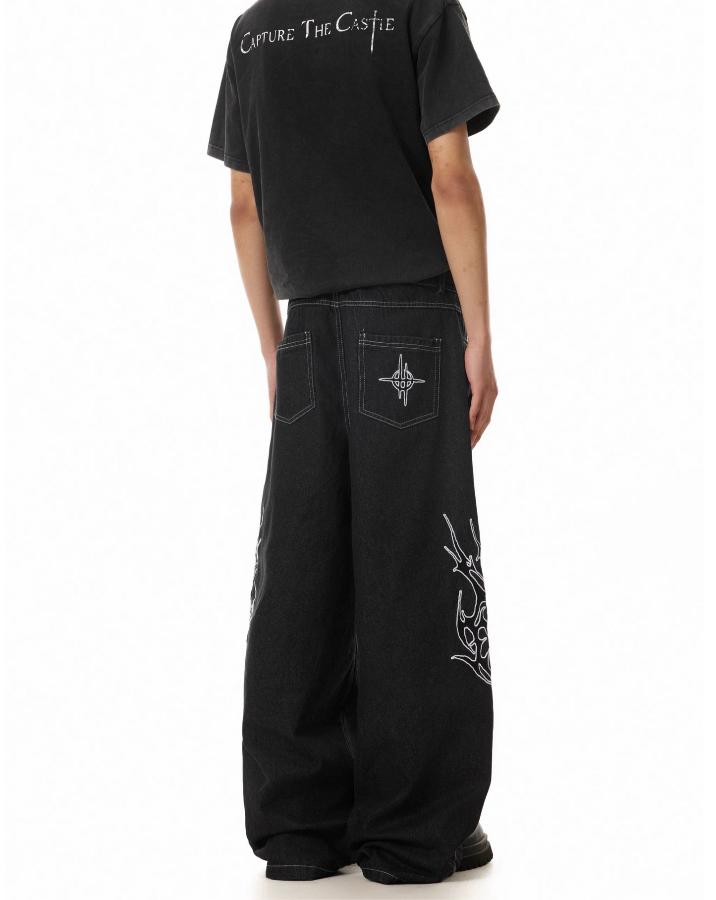 TJ10112 Baggy Frostburn Embroidered Trousers