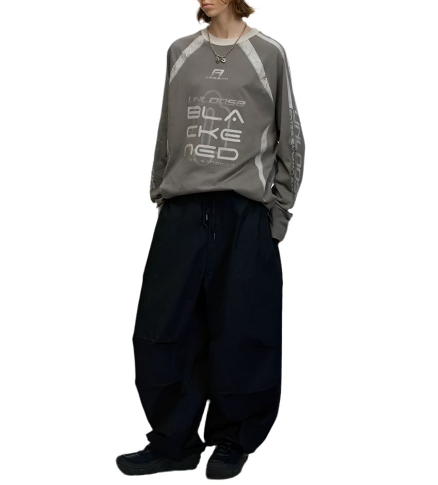 TLS107 Oversized long sleeve tee/ Velocity Grid