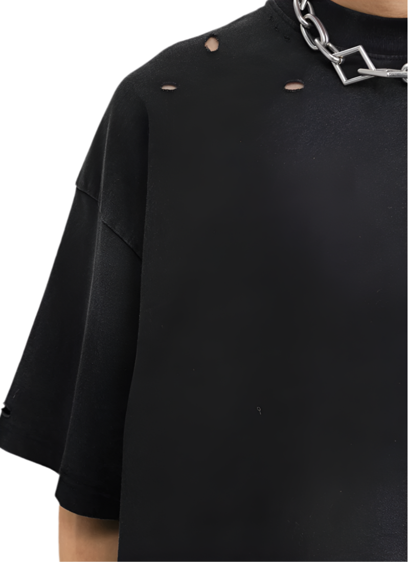 TLS113 Oversized tee/ Ripped ESM Logo