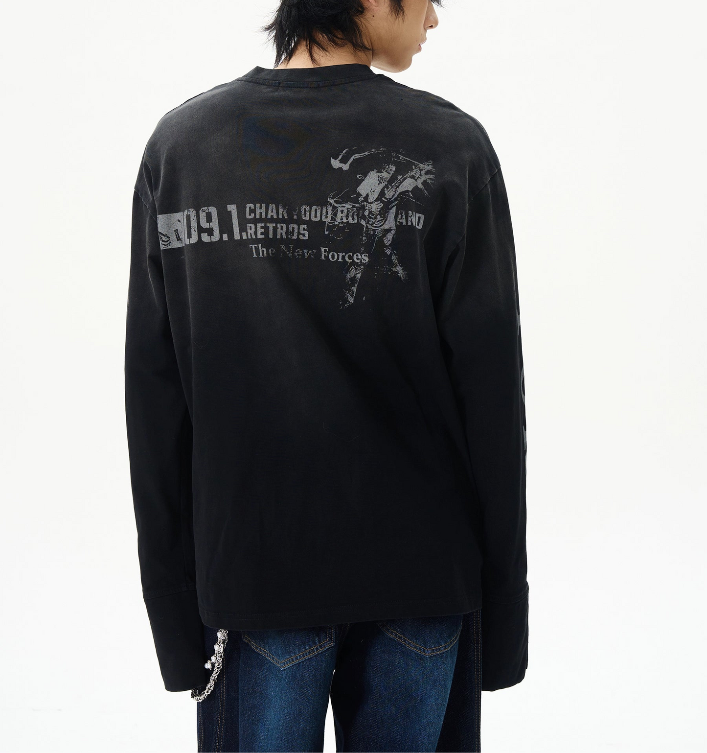 TLS141 Oversized Vintage Inspired Long Sleeve Tee