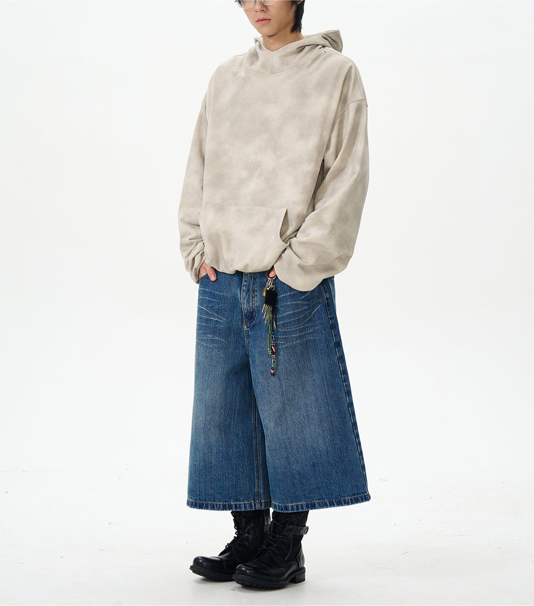 TJ10094 Baggy Vintage Washed Jorts