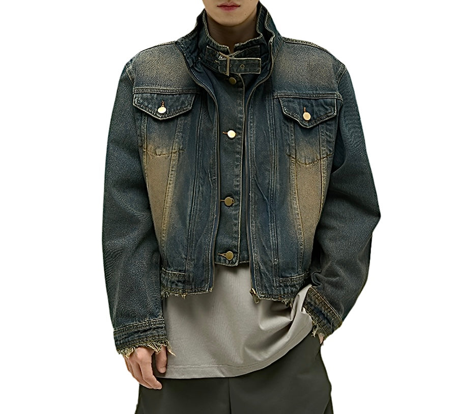 JS10018 Oversized Denim Jacket/ Rebel Crop