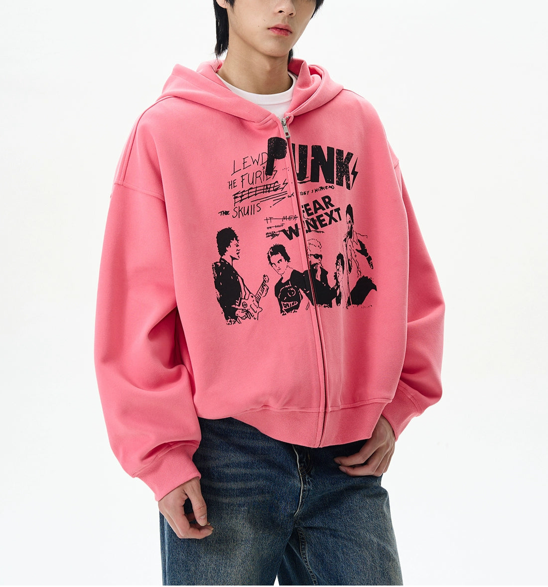 HS10052 Oversized Vintage Punk Hoodie
