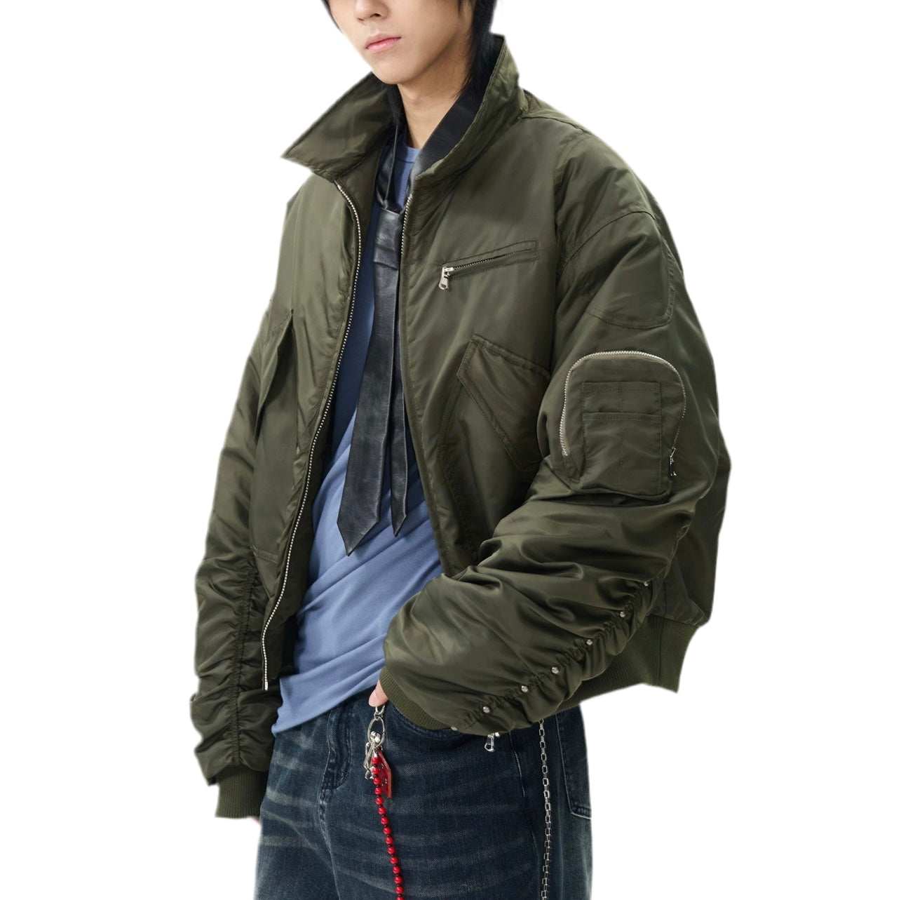 JS10005 Oversized Bomber Jacket/ Aviator Luxe