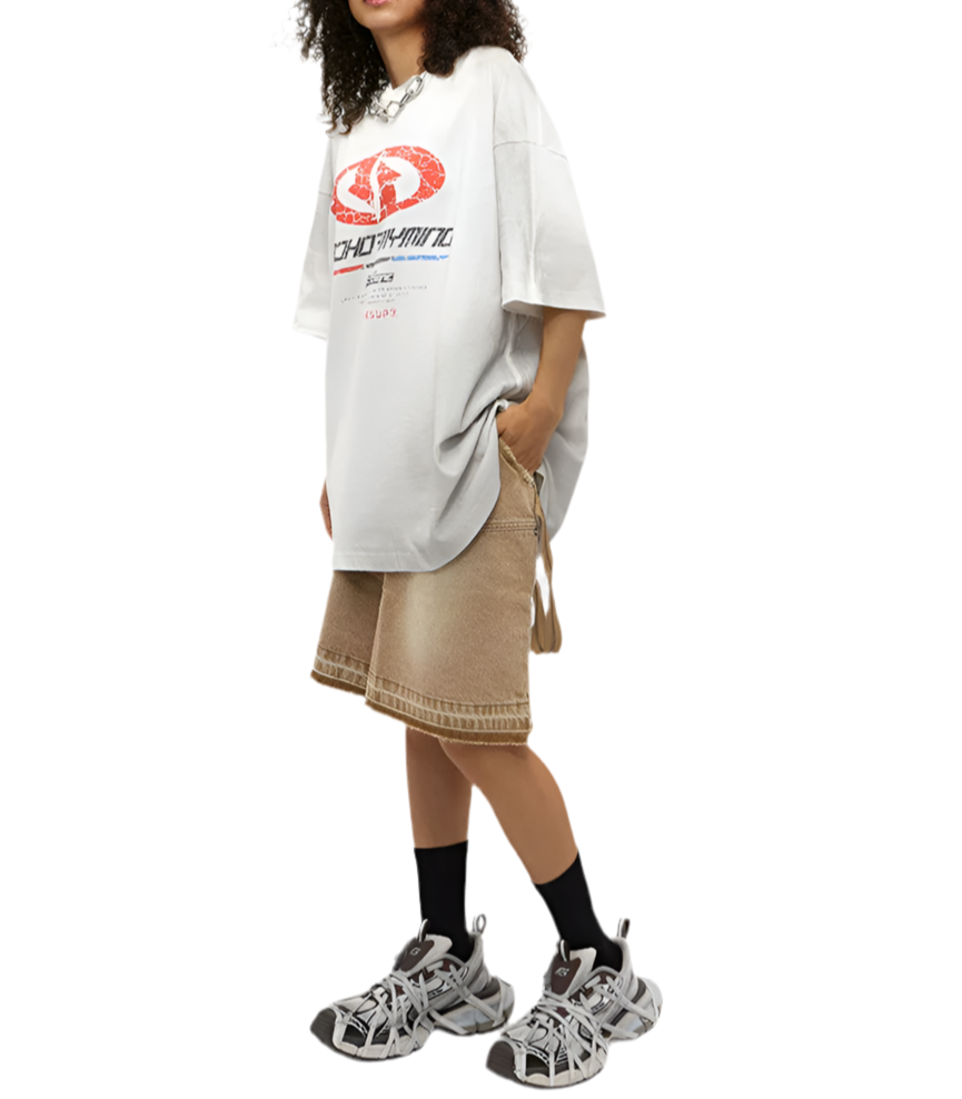 TLS116 Oversized tee/ Cracked Emblem