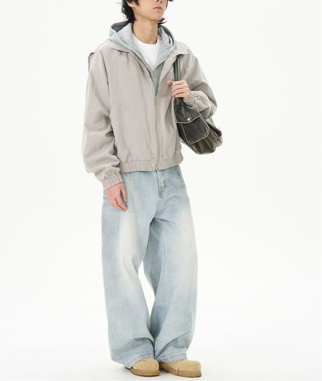 JS10063 Oversized Two-layer Design Cargo Jacket Hoodie
