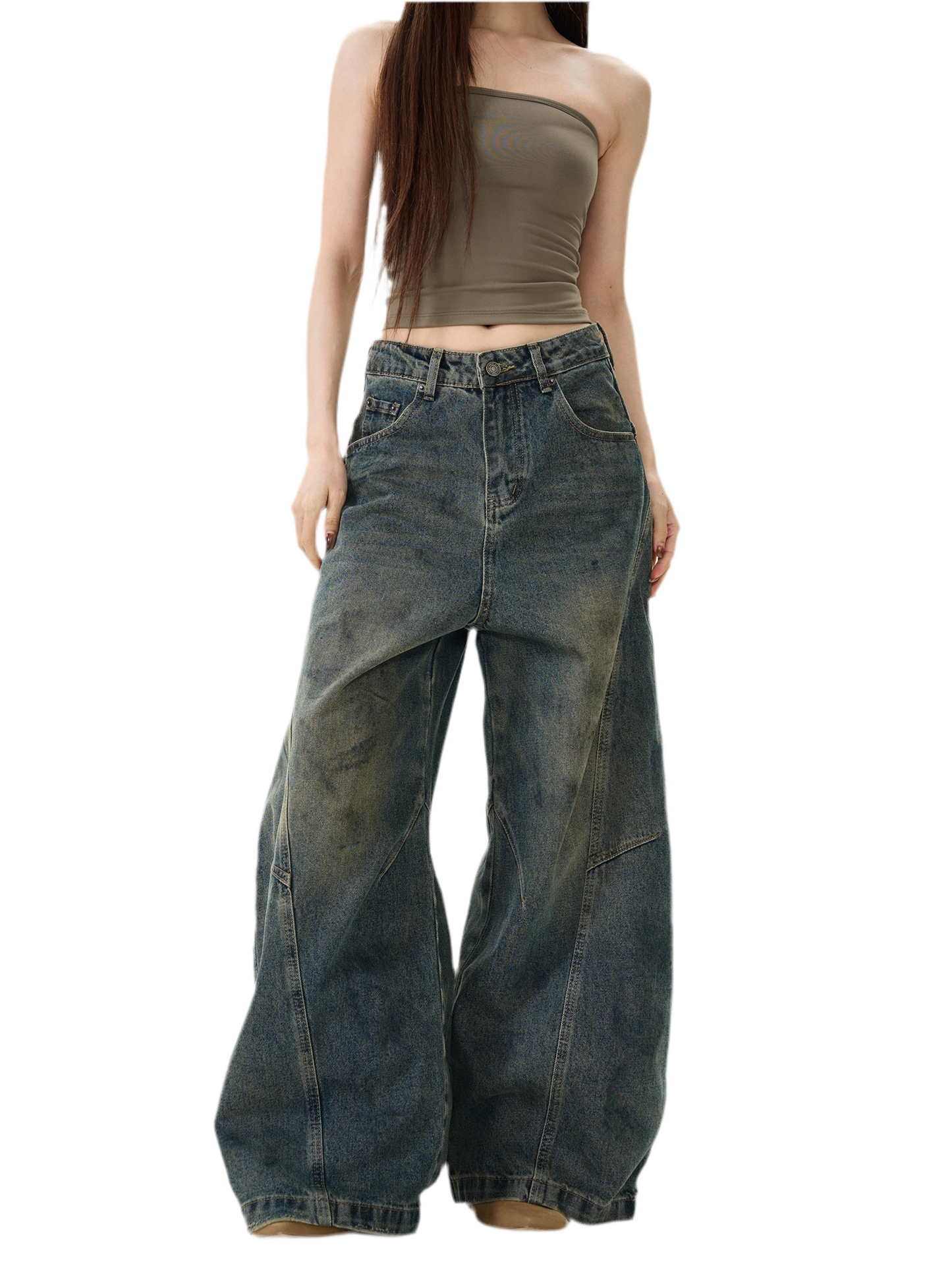 TJ10006 Wide-Leg Jeans/ Vintage Dust