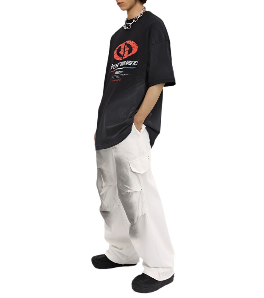 TLS116 Oversized tee/ Cracked Emblem