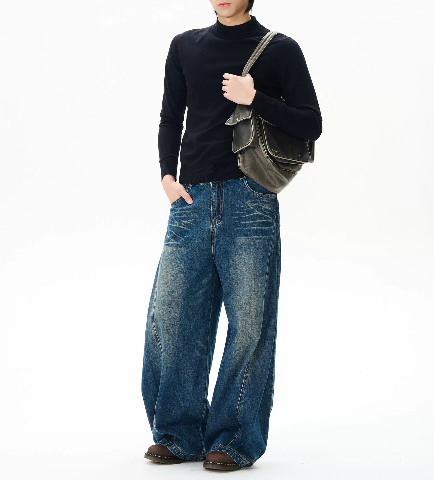 TJ10051 Wide-Leg Barrel Jeans/ Retrograde