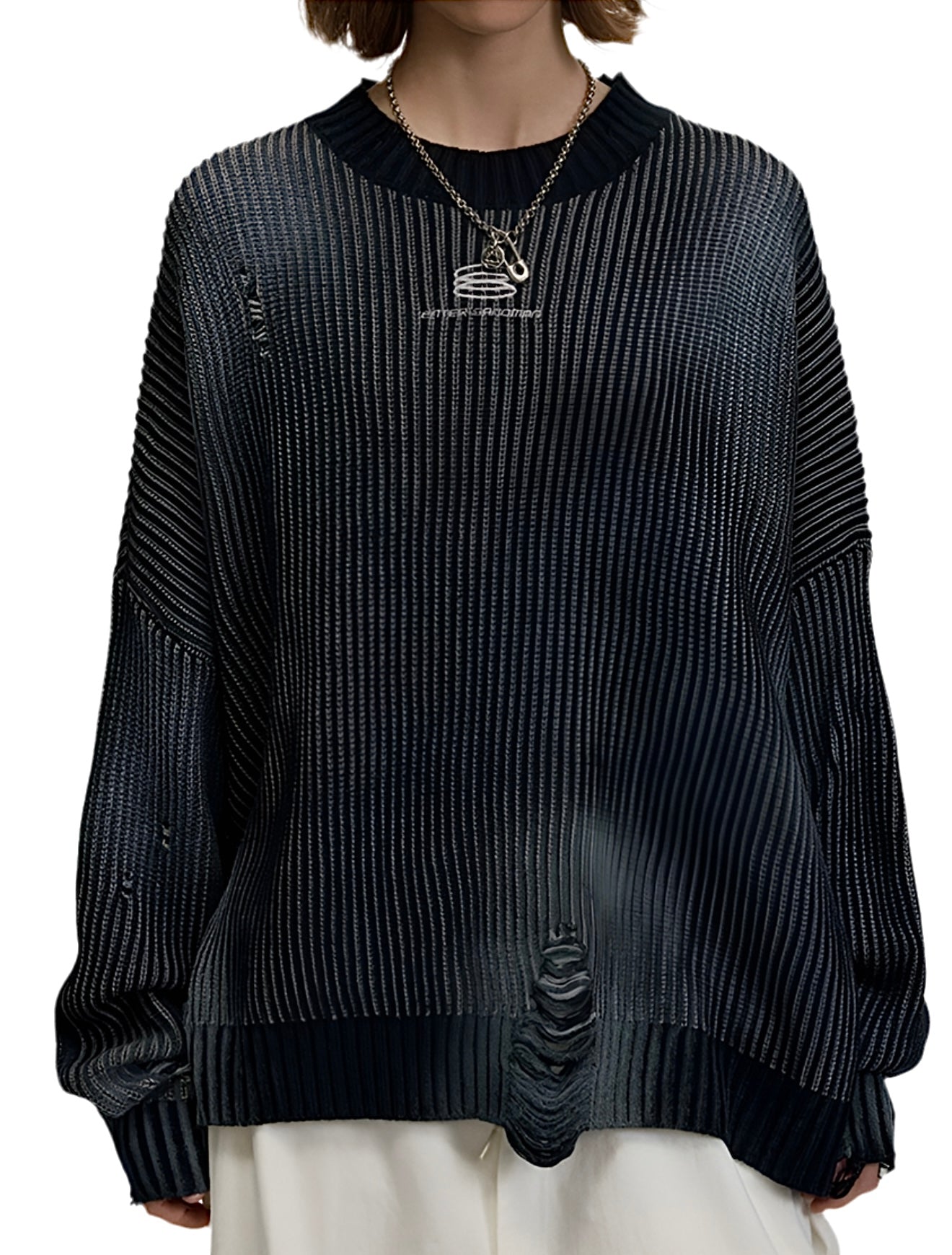 HS10017 Oversized knitted sweater/ Worn-In Wave