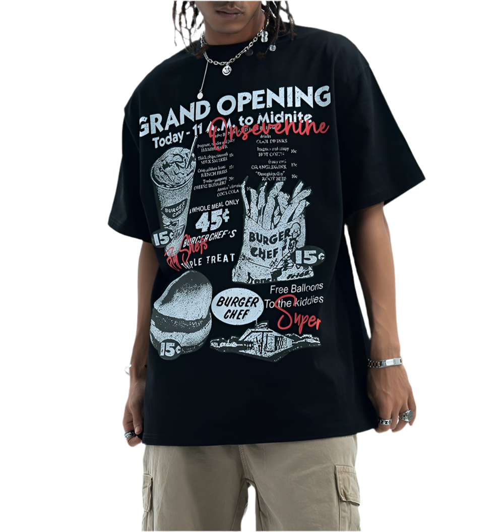 TLS130 Oversized tee/ Fast Food Menu