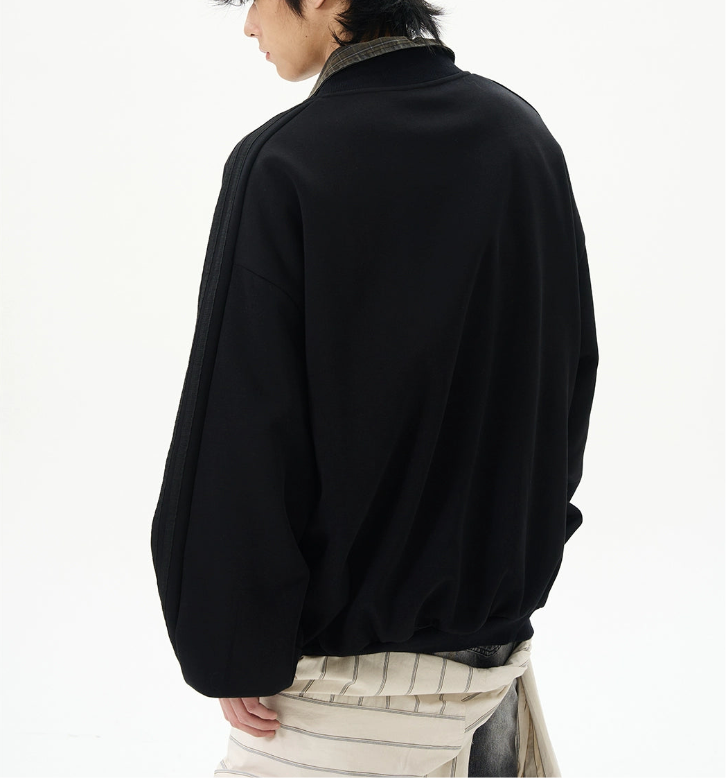 HS10048 Oversized Sports Design V-neck Sweater
