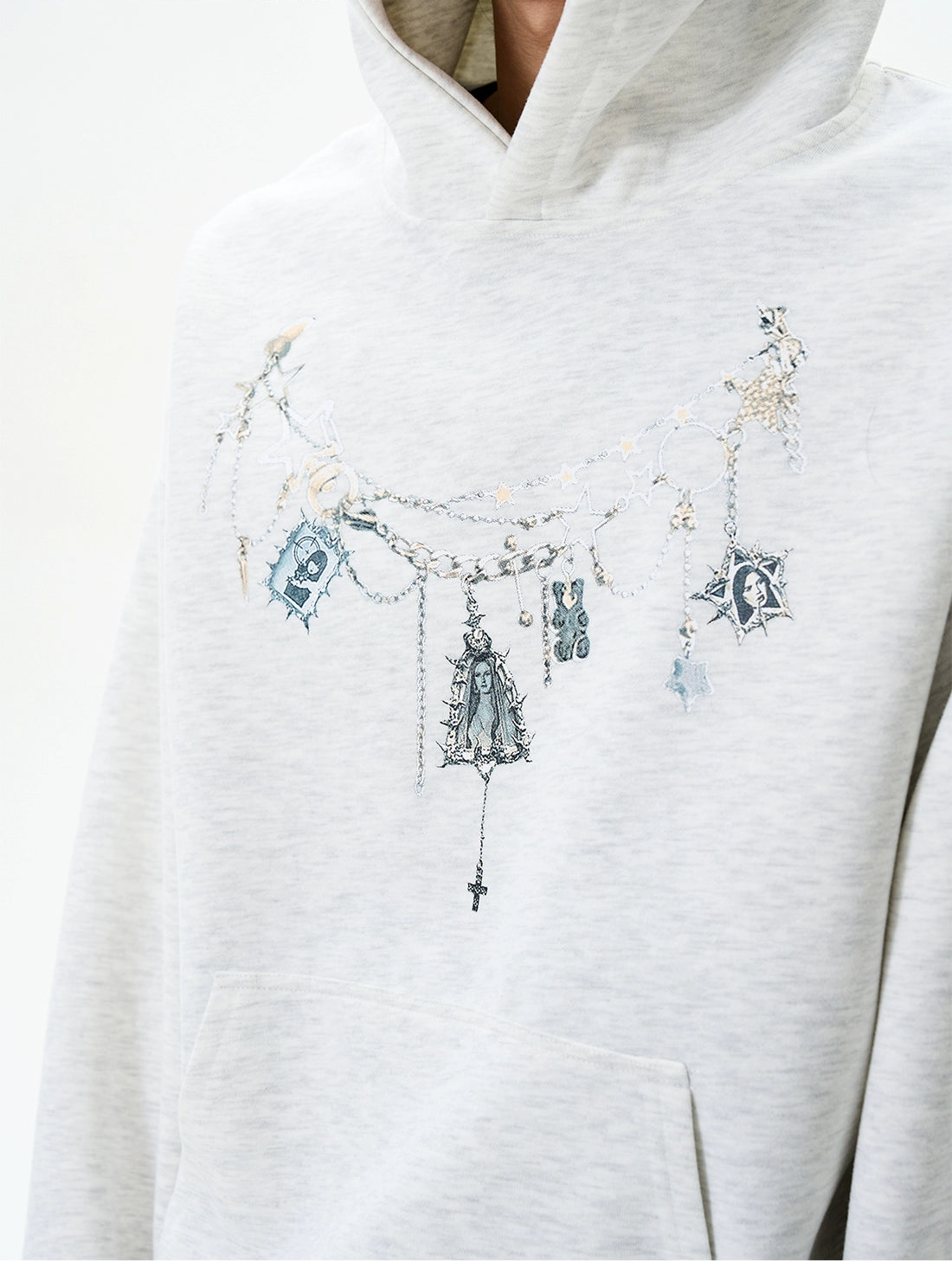 HS10050 Oversized Printed Necklace Design Hoodie