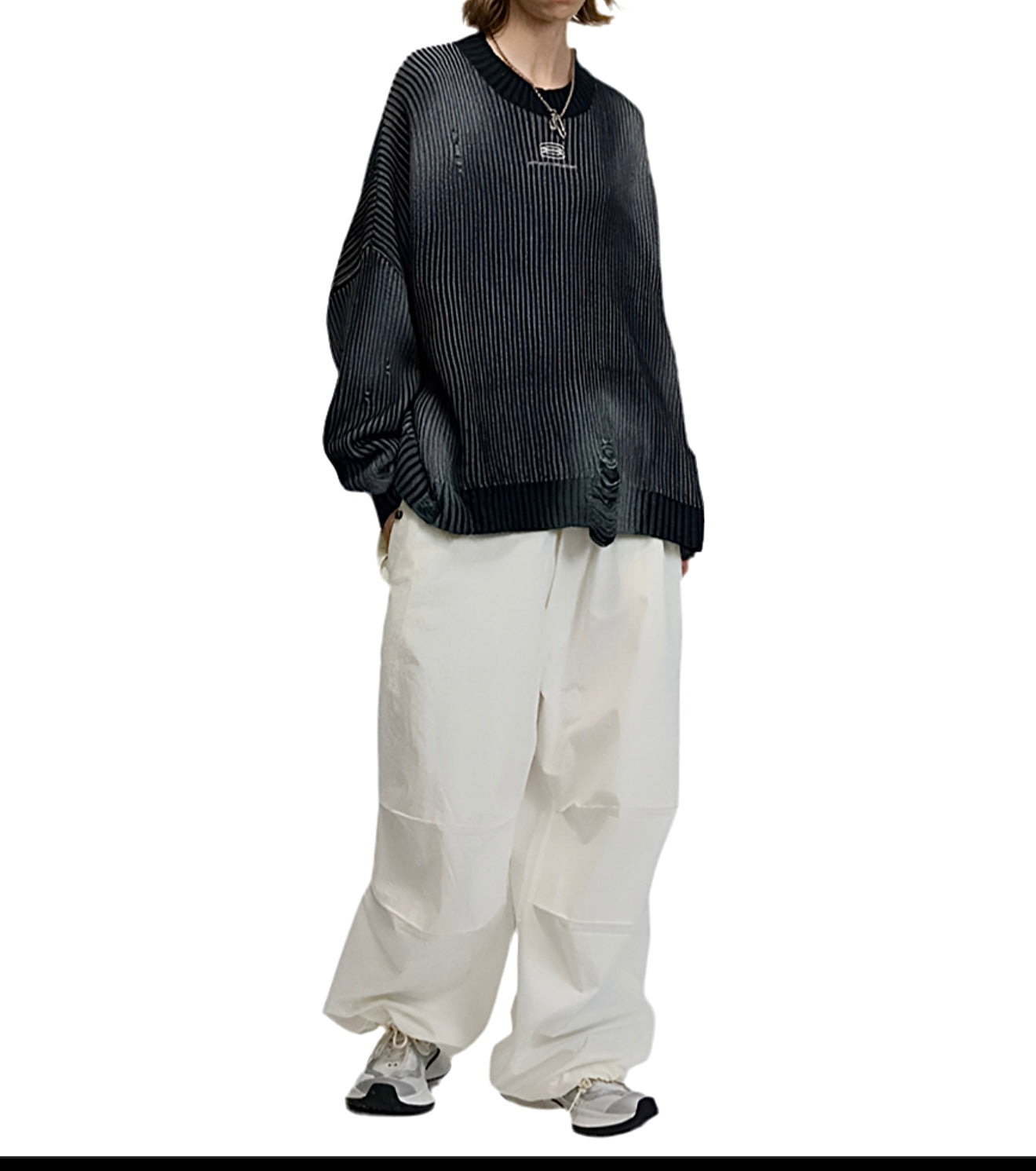 HS10017 Oversized knitted sweater/ Worn-In Wave