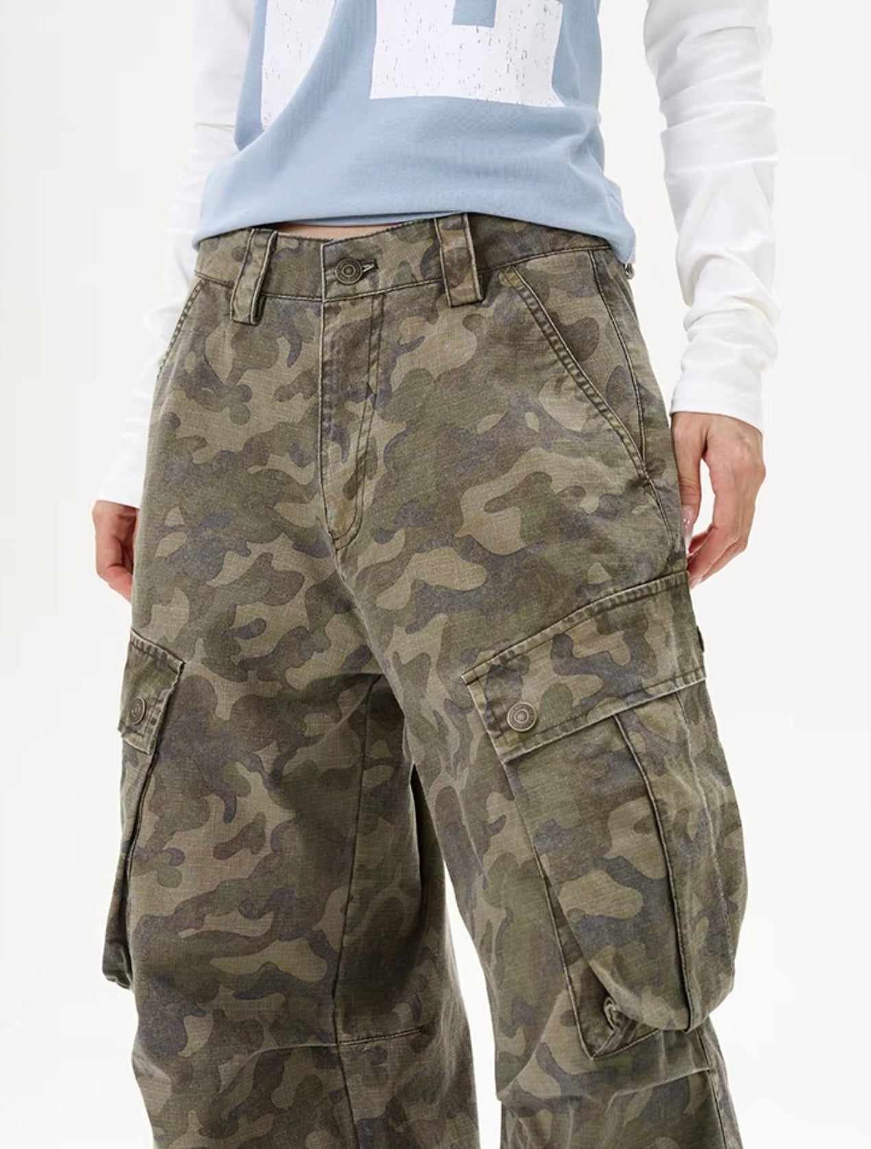 TJ10001 Baggy Cargo Pants/ Urban Camo