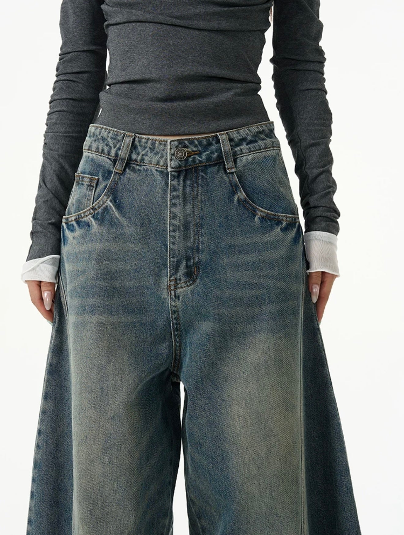 TJ10032 Wide-Leg Barrel Jeans/ Street Glide