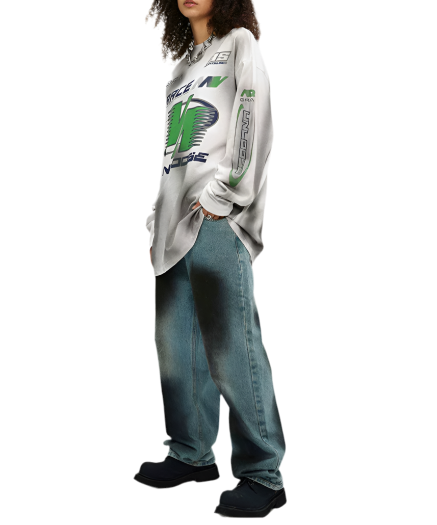 TLS106 Oversized long sleeve tee/ Race Unleashed
