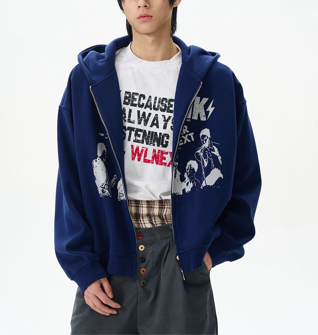 HS10052 Oversized Vintage Punk Hoodie