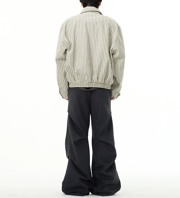 JS10024 Oversized Shirt/ Urban Stripe Zip-Up
