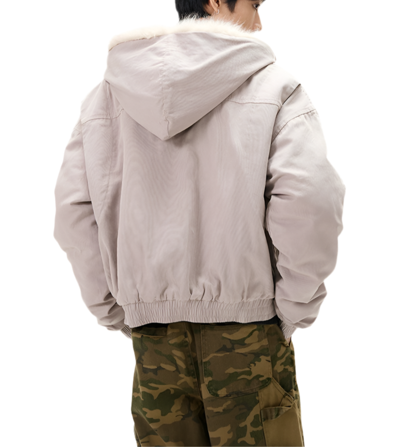 JS10023 Oversized Hooded Jacket/ Arctic Flux