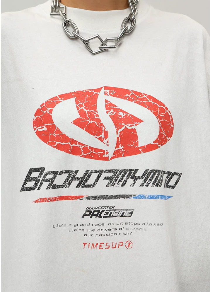 TLS116 Oversized tee/ Cracked Emblem