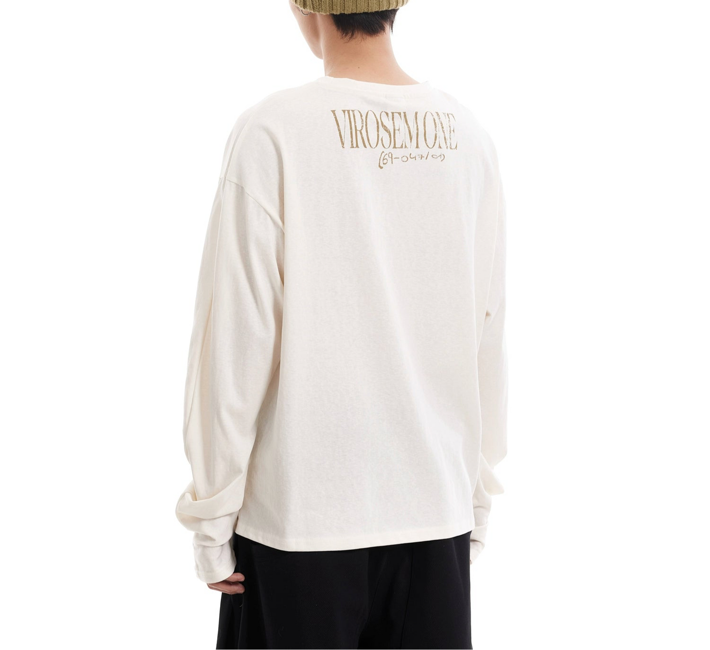 TLS146 Oversized Long Sleeve Digital Print Vintage Tee