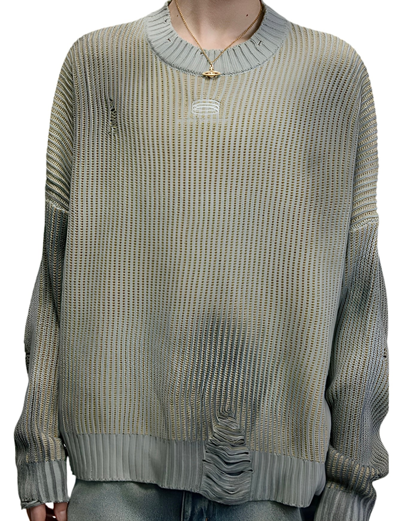 HS10017 Oversized knitted sweater/ Worn-In Wave