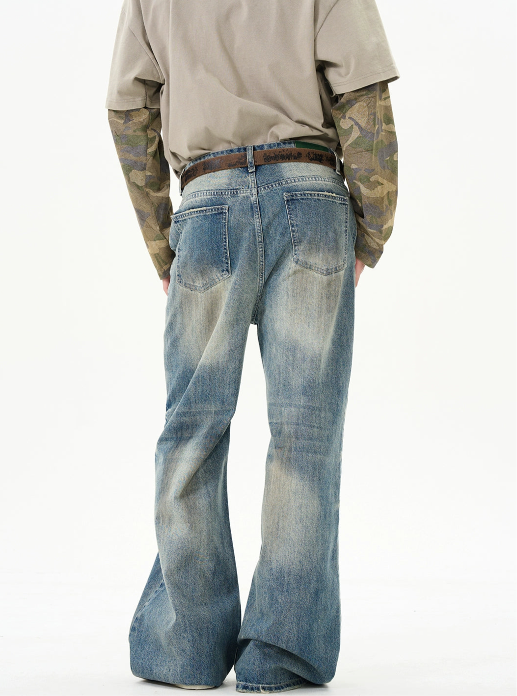 TJ10080 Flare Dirty Washed Bootcut Jeans